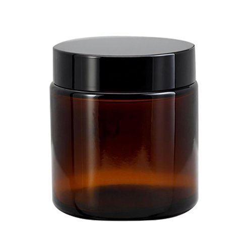 12 Pack 4 oz Amber Glass Jars with Inner Lids and Black Lids, Leakproof Round Airtight, for homemade cosmetics, salves, balms, candles, spices, essential oils, body butter, moisturizers, face masks