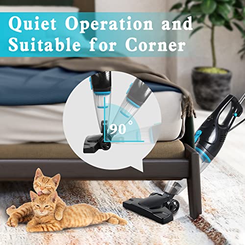 Intercleaner Corded Stick Vacuum Cleaner - Black 12-in-1 Lightweight Carpet & Hard Floor, 15KPa Suction