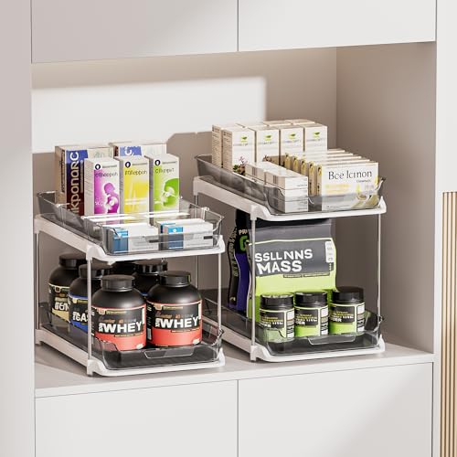 Grey 2-Pack Multi-Purpose Under Sink & Pantry Organizer with Pull-Out Drawers