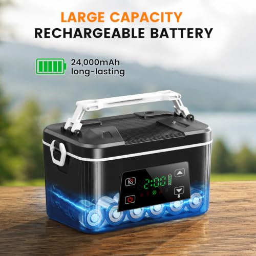 AUKCLAX Black Cordless Electric Heated Lunch Box 6.3 Cups Portable Food Warmer