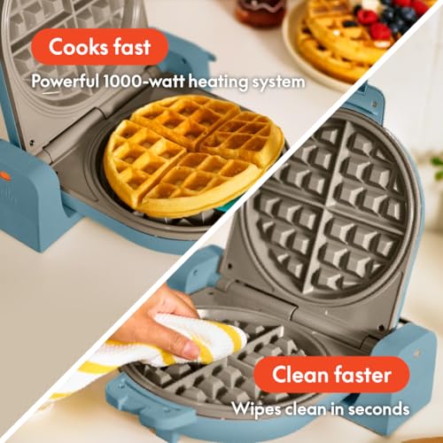 BELLA Flip & Store Non-Toxic Belgian Waffle Maker Surf / 7-inch