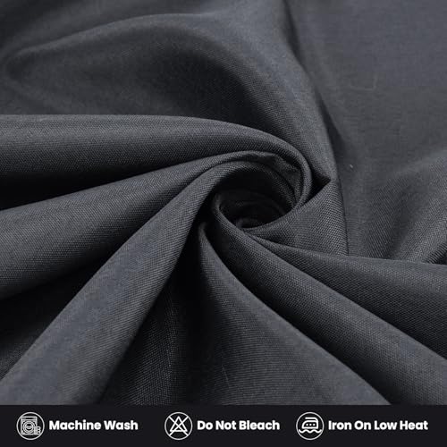 Fitted Tablecloth for 8 Foot Rectangle Tables - Black, Water Resistant, Pack of 2 - 96 x 30 Inch
