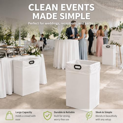 XiaBots 4 Pack Large Collapsible 30-Gallon Disposable Trash Cans for Parties & Events