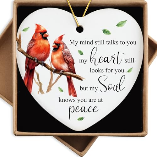 Sympathy Gifts for Loss of Loved One Cardinal Ceramic Ornament Memorial Gifts for Loss of Mom Dad Husband Celebration of Life Decorations Christmas Ornament