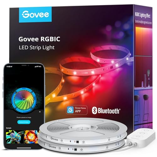 Govee 65.6ft RGBIC LED Strip Lights for Bedroom App Control – Multi-Color Smart Light