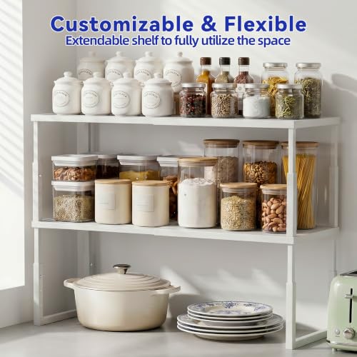 White Expandable & Stackable Kitchen Shelf Organizer - 2 Pack
