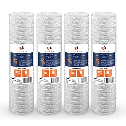 Aquaboon 5 Micron 20 x 4.5 Whole House Water Filter Cartridge 4-Pack