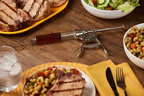 Automatic BBQ Meat Marinade Injector Kit with 4 Needles & Case - 2 oz Capacity