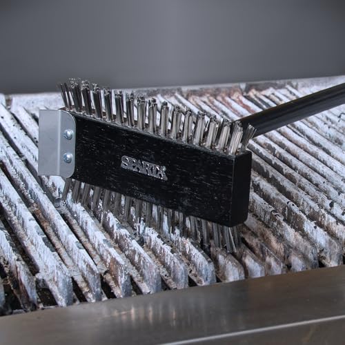 Heavy-Duty Stainless Steel Grill Brush & Scraper - 30.5 Inches, Black - Variation 1