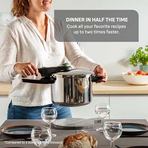T-Fal Secure Stainless Steel Stovetop Pressure Cooker, 6.3 qt,