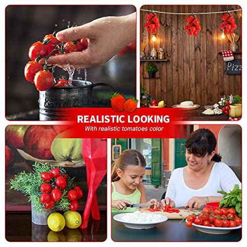 Fake Cherry Tomatoes Artificial Fruit Plastic Lifelike Simulation House Kitchen Decoration (15 Grain)