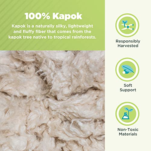 Organic Kapok Pillow Queen 20x30 Inches - Supportive Eco-Friendly Bedding