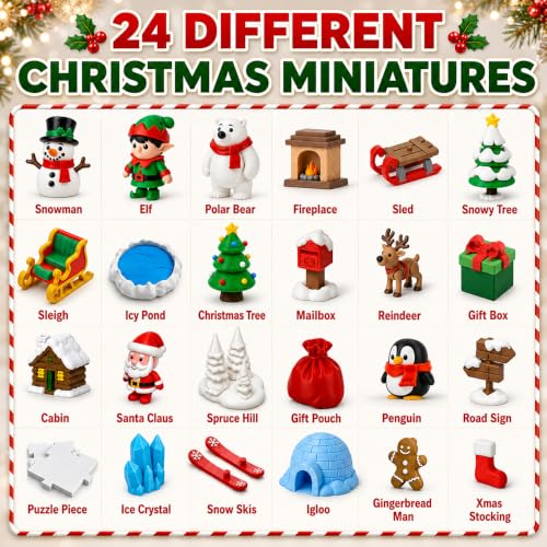 Celltestria Advent Calendar 2026 3D Printed Assembly Toys – Ski Town Christmas Figure Set