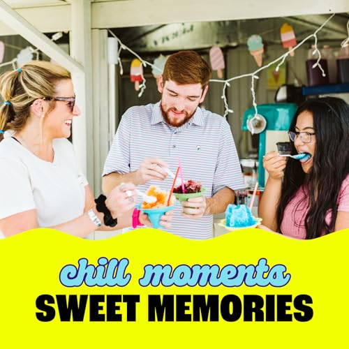 Hawaiian Shaved Ice Machine Kit - 3 Flavors, 25 Cups, Straws & Molds - 3 Flavor Party Pack