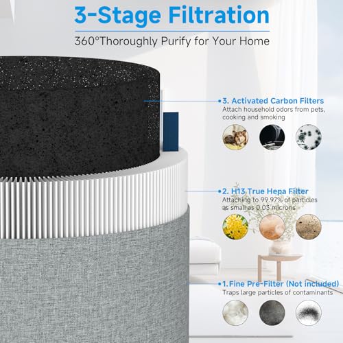 Smilyan 2 Pack Blue Pure 511i Max Air Purifier Filter Replacement for Blueair 511i Max