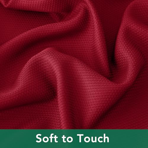Christmas Round Red Tablecloth-Holiday Winter Textured Xmas Table