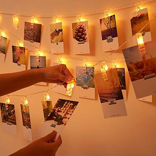 Skiennix 20 LED Photo Clip Starry Lights - Remote-Controlled Fairy Twinkle Lights for Home Decor | Perfect for Christmas, Halloween, Weddings & More