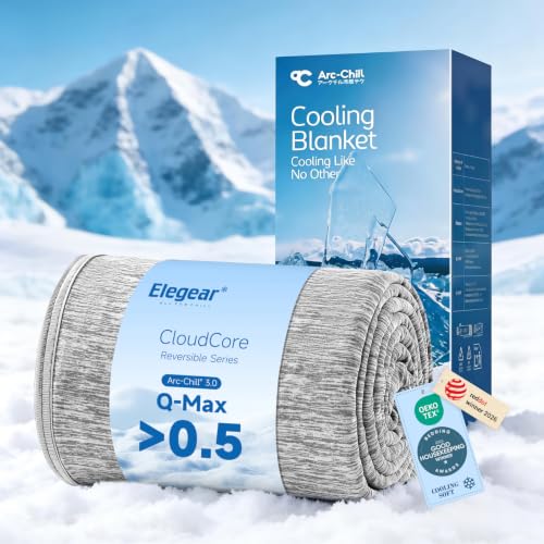 Elegear Arc-Chill 3.0 Cooling Blanket Twin Grey - Stay Cool & Sleep Better