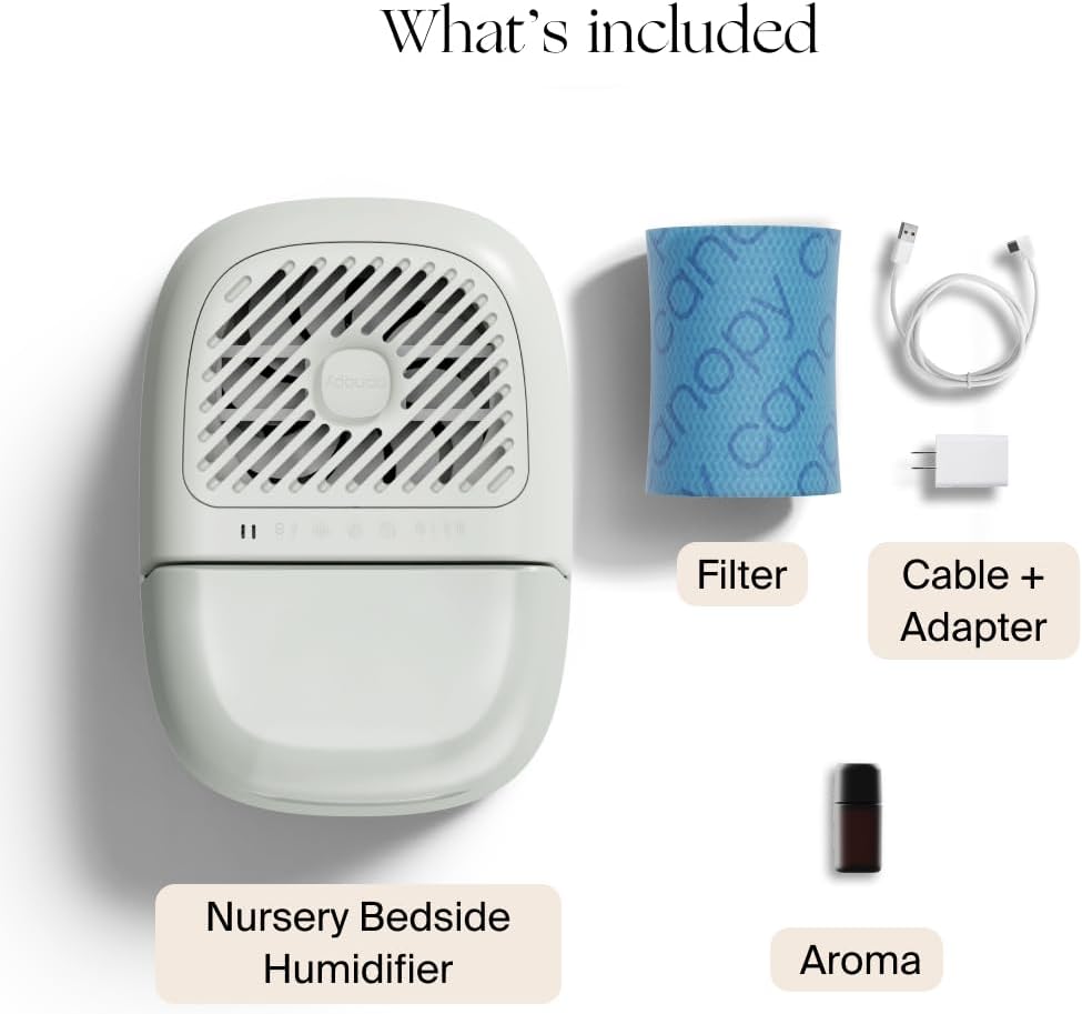 Canopy Nursery Humidifier 2.0 - White | 36-Hour Run Time, 2.5L Capacity - Sleep Lights & White Noise for Deep Sleep