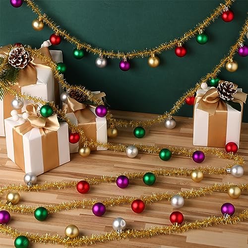 16ft Christmas Ball Garland Tinsel Decor for Holiday & Party Decorations