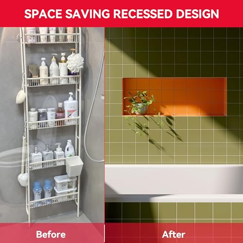12x46 Inch Waterproof Shower Niche - Embedded Design for Bathroom Tiles