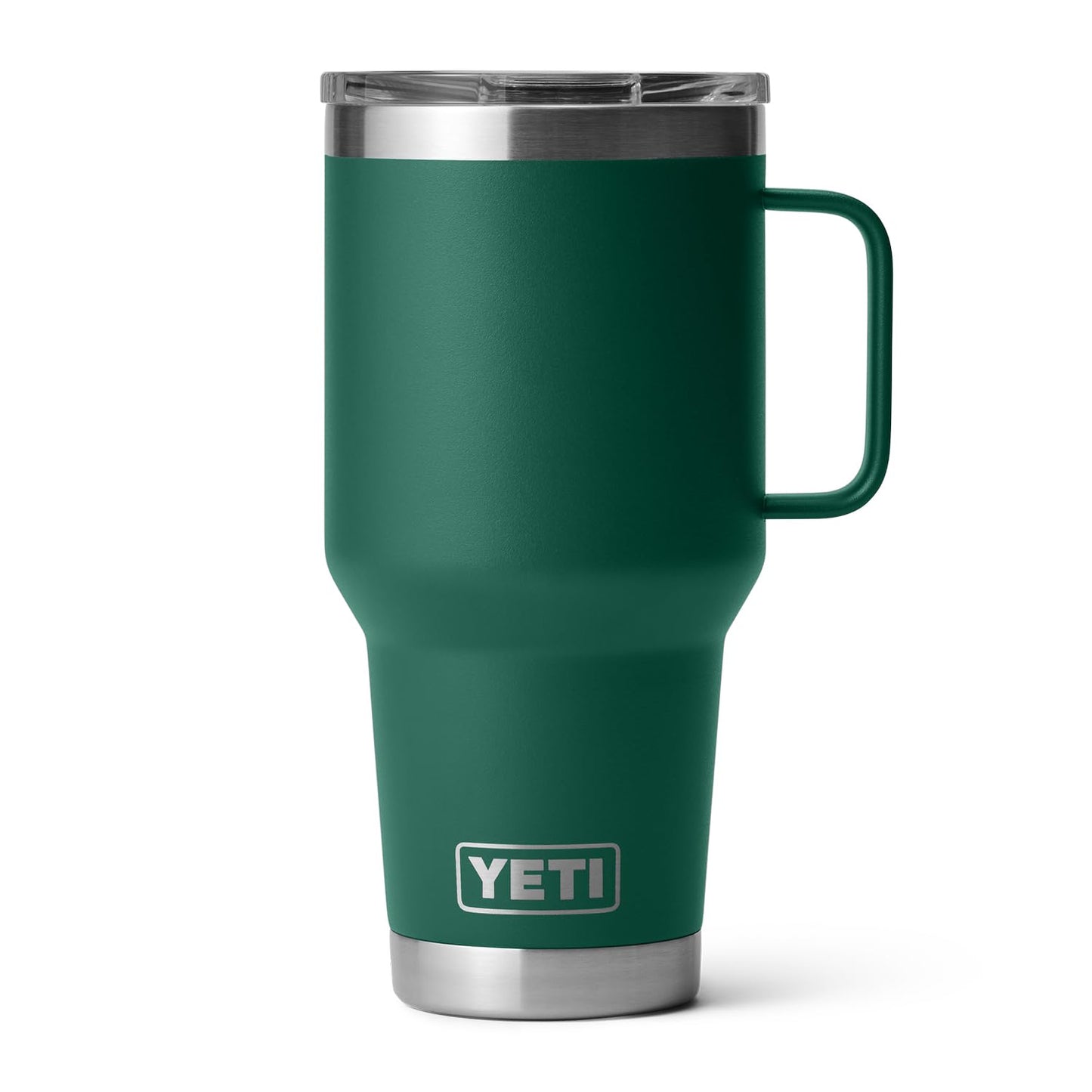 YETI Rambler 30 oz Travel Mug, Stainless Steel, Vacuum Insulated with Stronghold Lid, Black Forest Green