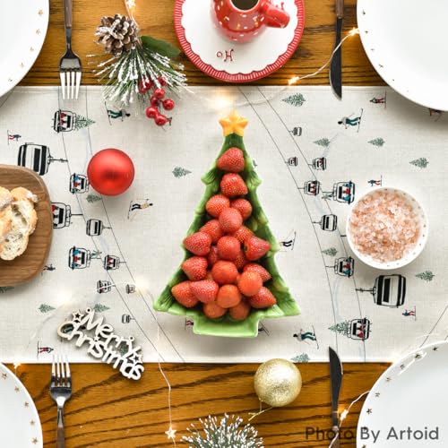 Artoid Mode Winter Table Runner 13x60 Inch Beige Home Decor for Dining