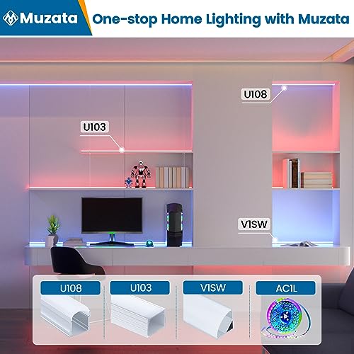 LED Channel White Cover 2M 6.6ft Black Aluminum Diffuser for Waterproof Strips - Variation of THIS listing