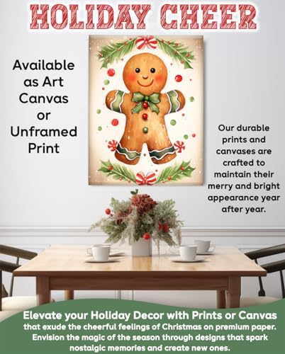 Lone Star Art Christmas Gingerbread Man Wall Art Print 14x11 Unframed Holiday Decor