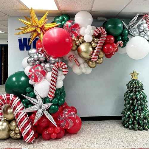 Green Balloon Arch Kit, 125Pcs Emerald Hunter Dark Green Latex Balloon Garland kit, 18 12 10 5 Inch Different Size Balloons for Anniversary Birthday Jungle Theme Christmas Party Decorations