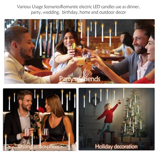 Kakoya White Flameless Floating Candles with Wand Remote - 36 Pcs Halloween Decor