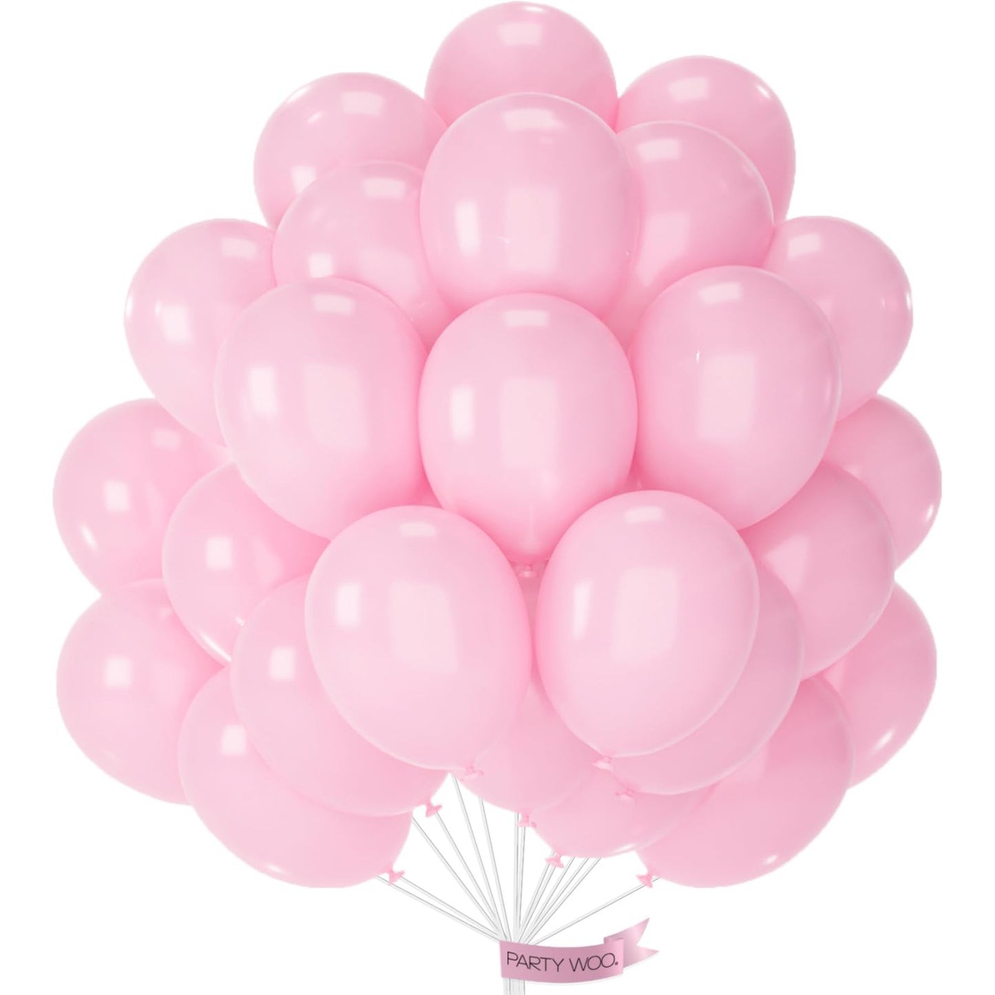 PartyWoo Light Pink Balloons 100pcs 12 Inch Pastel Pale Baby Pink Balloons for Baby Shower Gender Reveal Wedding Princess Butterfly Bachelorette Bridal Shower Birthday Party Decorations Pink-Y48