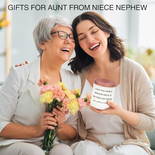 Funny Lavender Scented Candle for Aunt - Light This When My Uncle Is On Your Last Nerve - Gift Idea for Mothers Day, Birthday, Christmas, Wedding