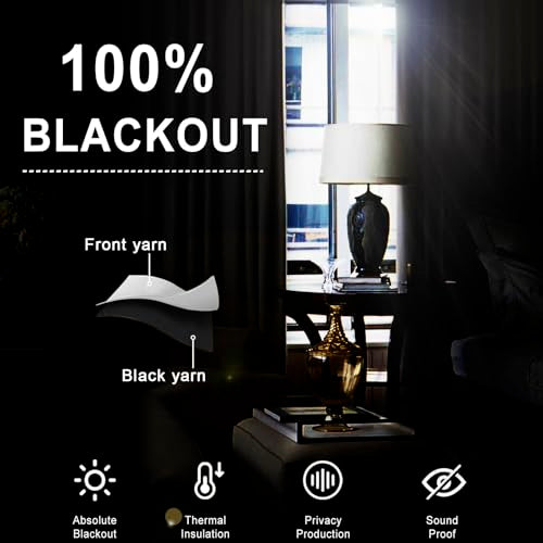 XWZO 52x54 Blackout Curtains with Tiebacks - 2 Panels Red Full Light Blocking