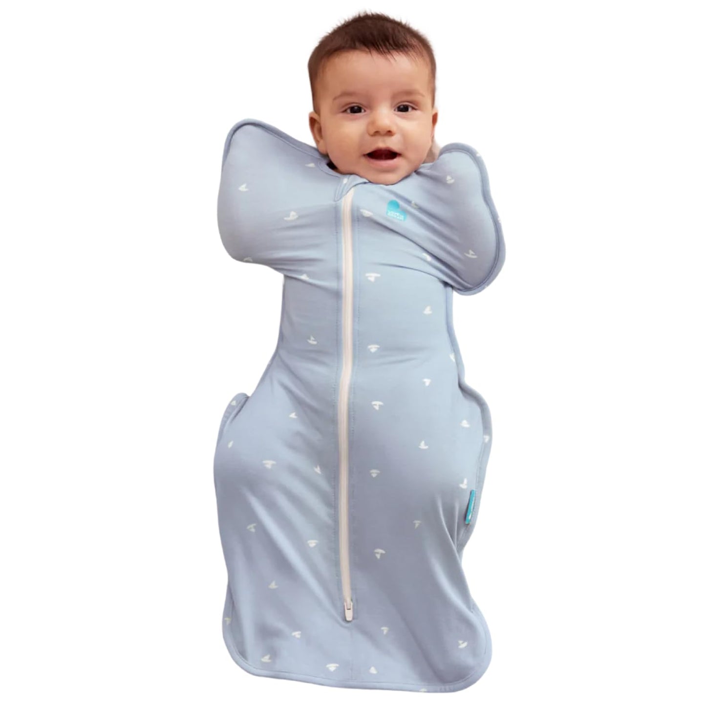 Love To Dream Swaddle Up - Soft Bamboo Fabric Wearable Blanket | Arms Up Position, 1.0 TOG, Small 8-13 lbs, Boats Mist