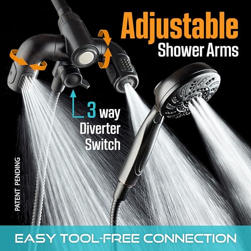 AquaDance Oil Rubbed Bronze High-Pressure Handheld Shower Head with 156 Modes & Hydro Arms