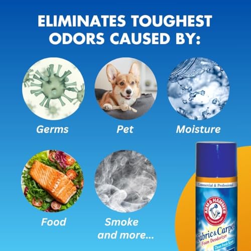 Professional Foam Deodorizer Spray - Fast-Acting Carpet & Upholstery Freshener, 15 fl oz — Pack of 8