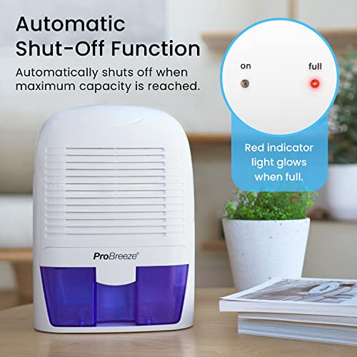 Pro Breeze 3.25 Pint Mini Dehumidifier - 2200 Cubic Feet (250 sq ft), Portable & Quiet