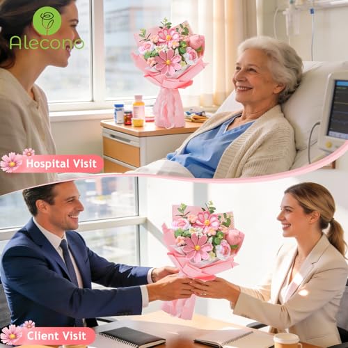 Pink Handmade Crochet Flower Bouquet - Large Gift for Mother's Day & Special Occasions