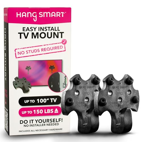 HangSmart TV Wall Mount No Stud for 19-100 Inch Flat Screen TVs - Easy DIY Installation, Holds Up to 150 lbs