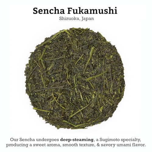 SUGIMOTO TEA Japanese Sencha Fukamushi Green Tea Loose Leaf 1 lb - Bulk Premium Sencha Green Tea / Loose Leaf