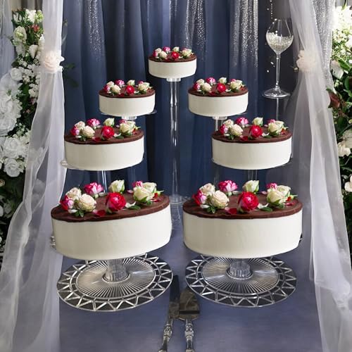7-Tier Acrylic Wedding Cake Stand Set - Heavy Duty Dessert Display for Parties & Events