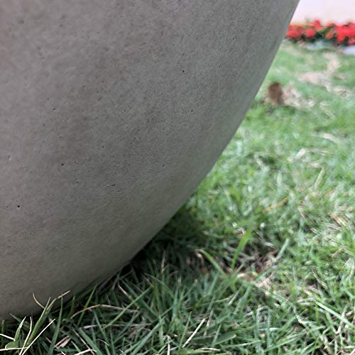 Weathered Concrete 18-Inch Large Round Plant Pot for Indoor & Outdoor Use