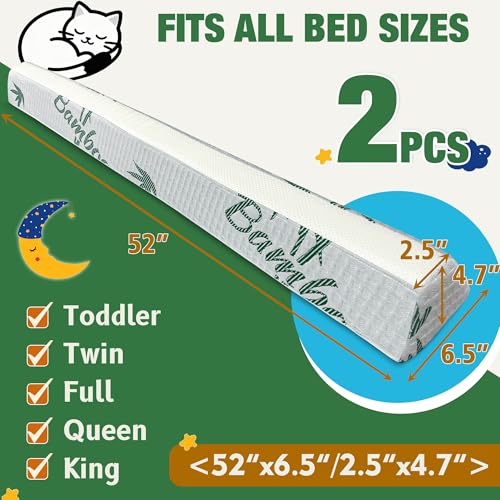 Baby Bed Bumpers for Toddlers - Basic 2 Pack, Soft Foam Bed Rails, Fits All Bed Sizes