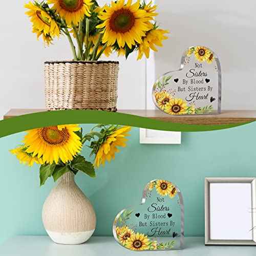 Thank You Gifts for Friends Friendship Gifts Friend Birthday Presents Acrylic Heart Keepsake Appreciation Decorative Signs Plaques for Women Men Sister Friends Bestie Coworkers Desk Decor(Heart)