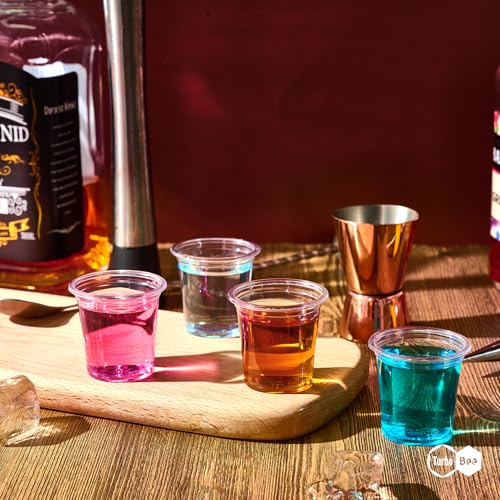 Disposable 2 oz Plastic Shot Glasses - 1200 Count, Clear, Mini Cups - Variation of 1200pack 2oz