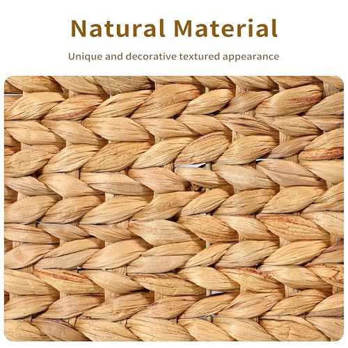 Water Hyacinth Wicker Storage Baskets - Small 4 Pack, 10" Long, Decorative for Shelves & Countertops