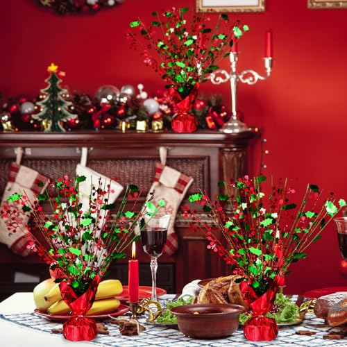 12 Pieces Christmas Table Decoration Xmas Metallic Gleam Foil Spray