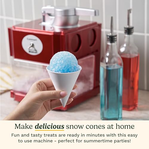 Snow Cone Machine with 90W Motor, Reusable Cones, Compact Countertop Design