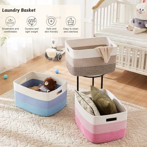 Artfeel Rectangle Woven Storage Basket - Brown 100L Laundry Toy Blanket Organizer